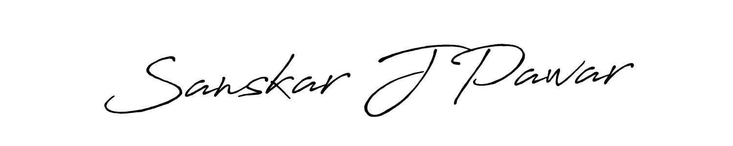 Create a beautiful signature design for name Sanskar J Pawar. With this signature (Antro_Vectra_Bolder) fonts, you can make a handwritten signature for free. Sanskar J Pawar signature style 7 images and pictures png