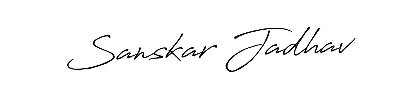 Also You can easily find your signature by using the search form. We will create Sanskar Jadhav name handwritten signature images for you free of cost using Antro_Vectra_Bolder sign style. Sanskar Jadhav signature style 7 images and pictures png