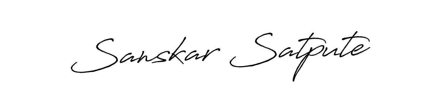 The best way (Antro_Vectra_Bolder) to make a short signature is to pick only two or three words in your name. The name Sanskar Satpute include a total of six letters. For converting this name. Sanskar Satpute signature style 7 images and pictures png