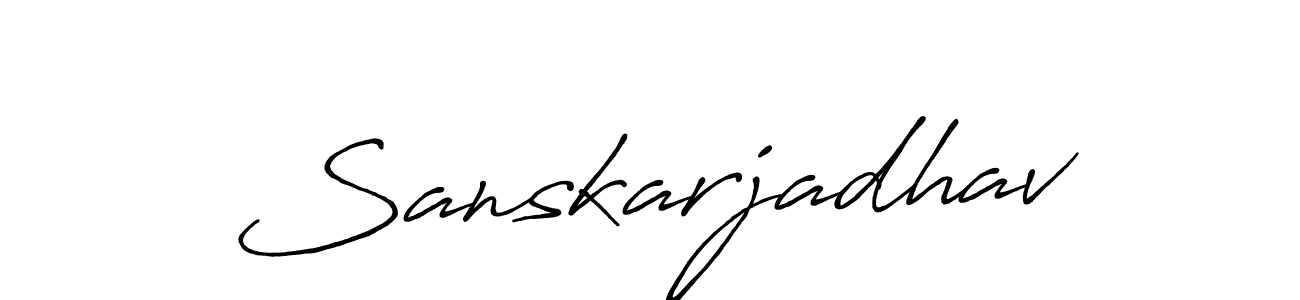 Make a beautiful signature design for name Sanskarjadhav. With this signature (Antro_Vectra_Bolder) style, you can create a handwritten signature for free. Sanskarjadhav signature style 7 images and pictures png