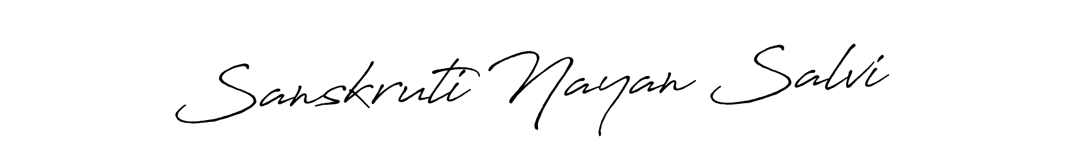 Make a beautiful signature design for name Sanskruti Nayan Salvi. With this signature (Antro_Vectra_Bolder) style, you can create a handwritten signature for free. Sanskruti Nayan Salvi signature style 7 images and pictures png