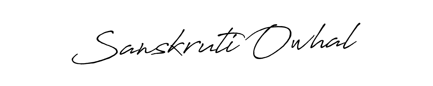 This is the best signature style for the Sanskruti Owhal name. Also you like these signature font (Antro_Vectra_Bolder). Mix name signature. Sanskruti Owhal signature style 7 images and pictures png