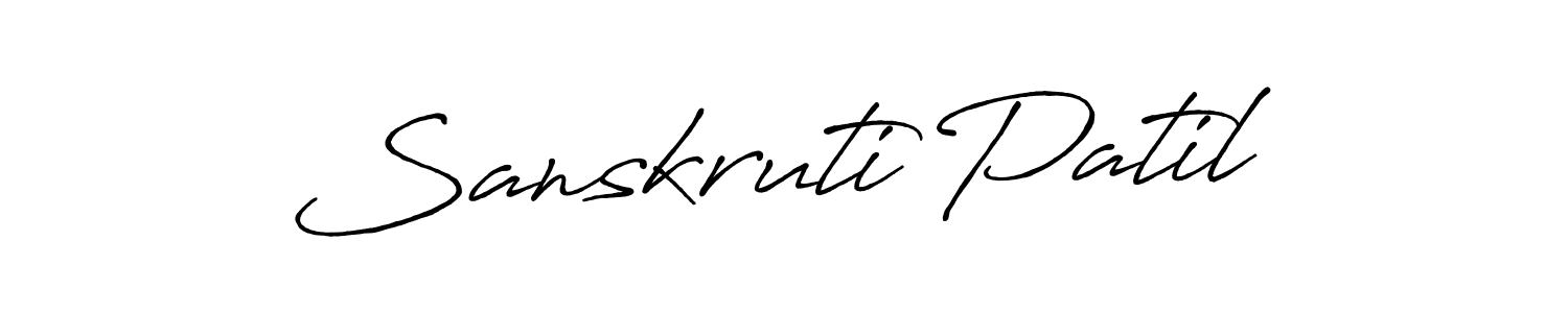 Design your own signature with our free online signature maker. With this signature software, you can create a handwritten (Antro_Vectra_Bolder) signature for name Sanskruti Patil. Sanskruti Patil signature style 7 images and pictures png