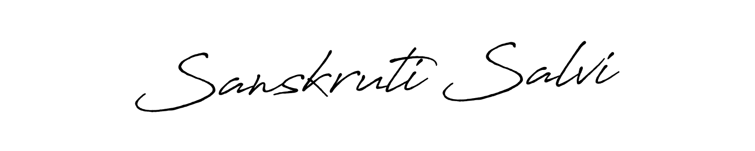 Use a signature maker to create a handwritten signature online. With this signature software, you can design (Antro_Vectra_Bolder) your own signature for name Sanskruti Salvi. Sanskruti Salvi signature style 7 images and pictures png