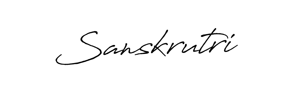 How to make Sanskrutri name signature. Use Antro_Vectra_Bolder style for creating short signs online. This is the latest handwritten sign. Sanskrutri signature style 7 images and pictures png