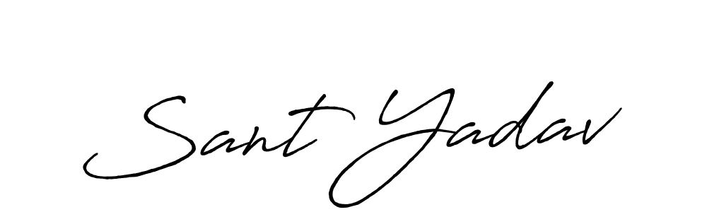Also You can easily find your signature by using the search form. We will create Sant Yadav name handwritten signature images for you free of cost using Antro_Vectra_Bolder sign style. Sant Yadav signature style 7 images and pictures png
