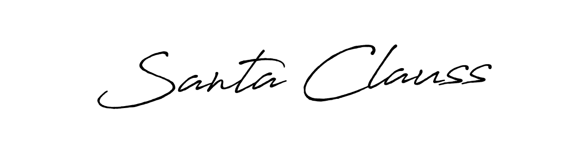 The best way (Antro_Vectra_Bolder) to make a short signature is to pick only two or three words in your name. The name Santa Clauss include a total of six letters. For converting this name. Santa Clauss signature style 7 images and pictures png