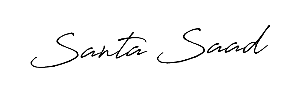 Also we have Santa Saad name is the best signature style. Create professional handwritten signature collection using Antro_Vectra_Bolder autograph style. Santa Saad signature style 7 images and pictures png