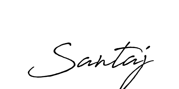 How to make Santaj name signature. Use Antro_Vectra_Bolder style for creating short signs online. This is the latest handwritten sign. Santaj signature style 7 images and pictures png