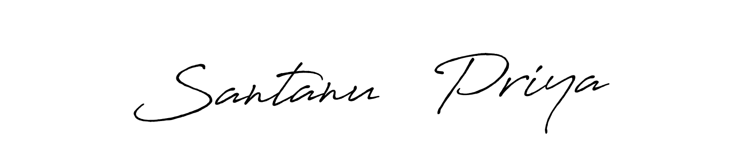 Similarly Antro_Vectra_Bolder is the best handwritten signature design. Signature creator online .You can use it as an online autograph creator for name Santanu   Priya. Santanu   Priya signature style 7 images and pictures png