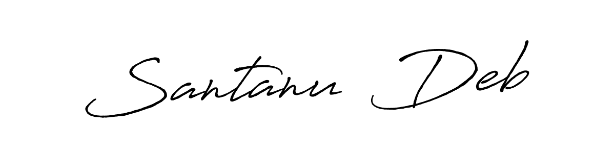 The best way (Antro_Vectra_Bolder) to make a short signature is to pick only two or three words in your name. The name Santanu  Deb include a total of six letters. For converting this name. Santanu  Deb signature style 7 images and pictures png