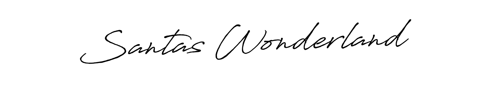 Use a signature maker to create a handwritten signature online. With this signature software, you can design (Antro_Vectra_Bolder) your own signature for name Santas Wonderland. Santas Wonderland signature style 7 images and pictures png