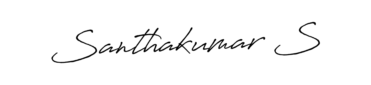 How to make Santhakumar S name signature. Use Antro_Vectra_Bolder style for creating short signs online. This is the latest handwritten sign. Santhakumar S signature style 7 images and pictures png