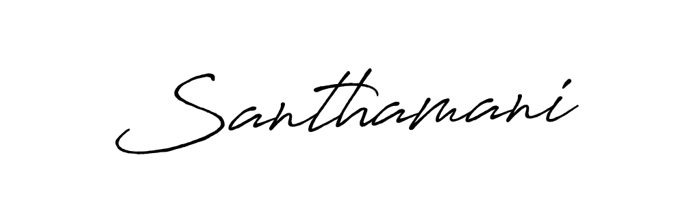 Use a signature maker to create a handwritten signature online. With this signature software, you can design (Antro_Vectra_Bolder) your own signature for name Santhamani. Santhamani signature style 7 images and pictures png