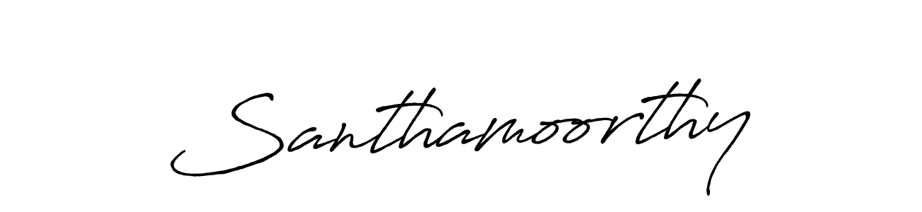 Use a signature maker to create a handwritten signature online. With this signature software, you can design (Antro_Vectra_Bolder) your own signature for name Santhamoorthy. Santhamoorthy signature style 7 images and pictures png