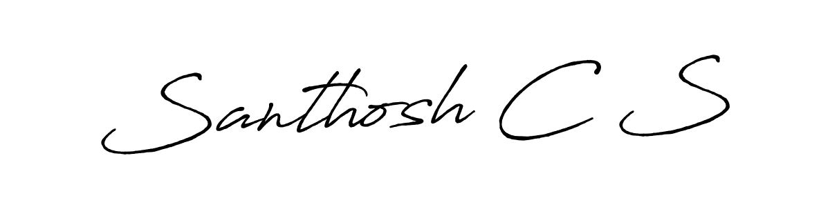 Create a beautiful signature design for name Santhosh C S. With this signature (Antro_Vectra_Bolder) fonts, you can make a handwritten signature for free. Santhosh C S signature style 7 images and pictures png