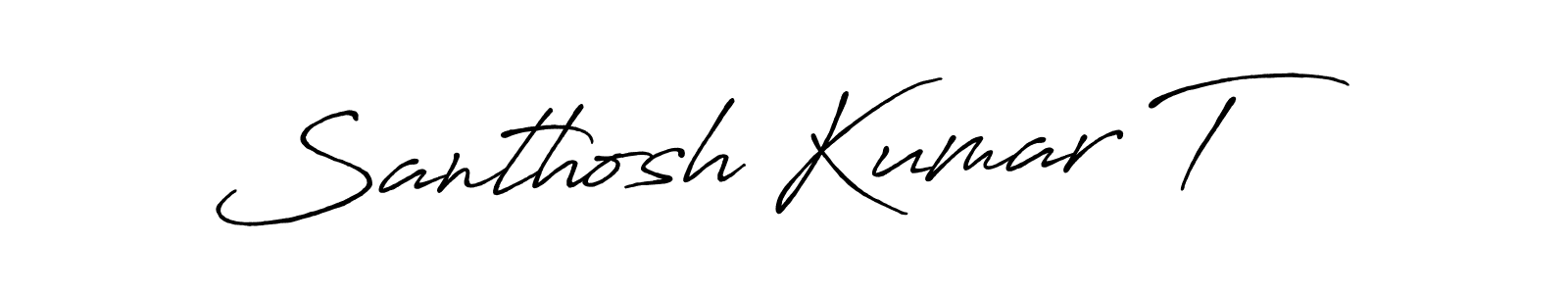 How to make Santhosh Kumar T name signature. Use Antro_Vectra_Bolder style for creating short signs online. This is the latest handwritten sign. Santhosh Kumar T signature style 7 images and pictures png