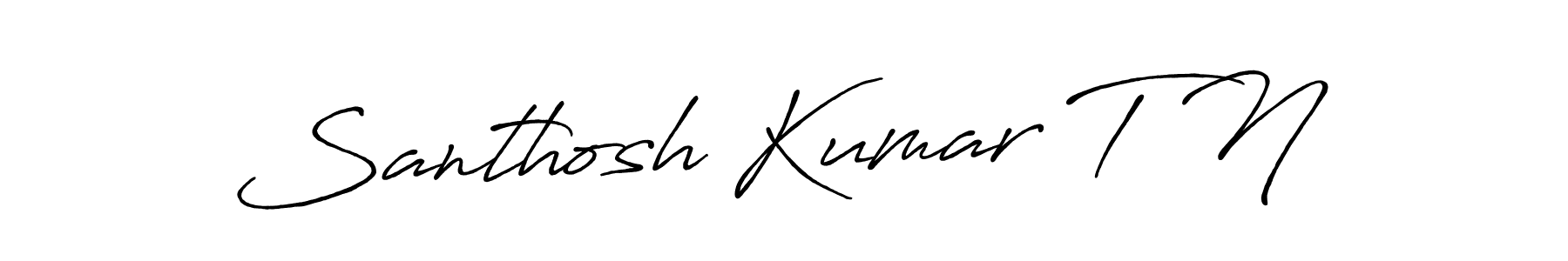 How to make Santhosh Kumar T N name signature. Use Antro_Vectra_Bolder style for creating short signs online. This is the latest handwritten sign. Santhosh Kumar T N signature style 7 images and pictures png