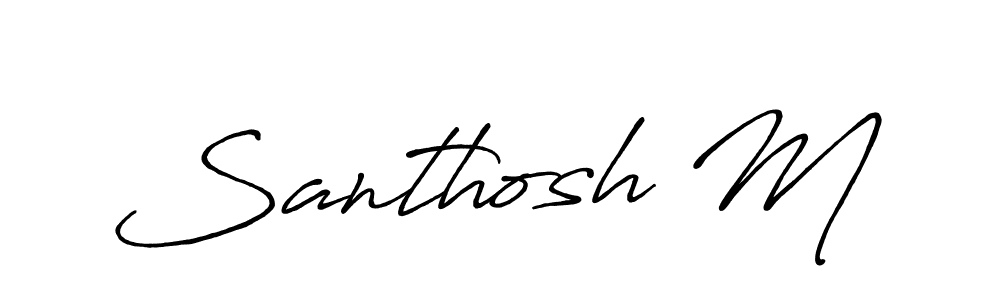 How to make Santhosh M signature? Antro_Vectra_Bolder is a professional autograph style. Create handwritten signature for Santhosh M name. Santhosh M signature style 7 images and pictures png