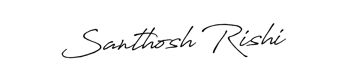 How to make Santhosh Rishi name signature. Use Antro_Vectra_Bolder style for creating short signs online. This is the latest handwritten sign. Santhosh Rishi signature style 7 images and pictures png