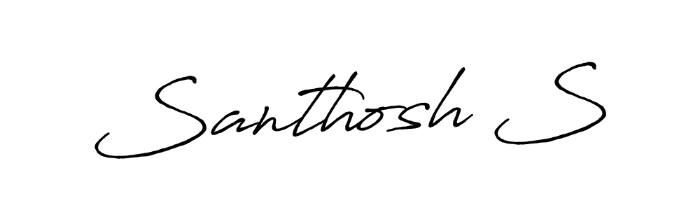 The best way (Antro_Vectra_Bolder) to make a short signature is to pick only two or three words in your name. The name Santhosh S include a total of six letters. For converting this name. Santhosh S signature style 7 images and pictures png