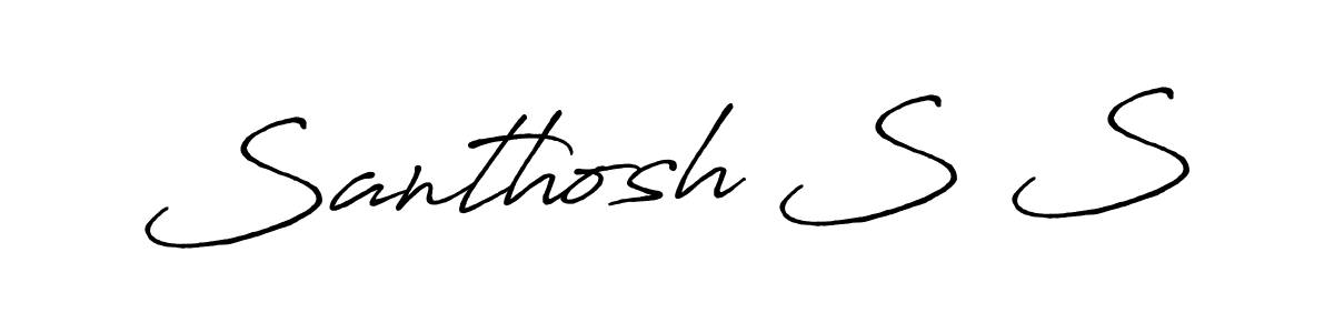 Create a beautiful signature design for name Santhosh S S. With this signature (Antro_Vectra_Bolder) fonts, you can make a handwritten signature for free. Santhosh S S signature style 7 images and pictures png