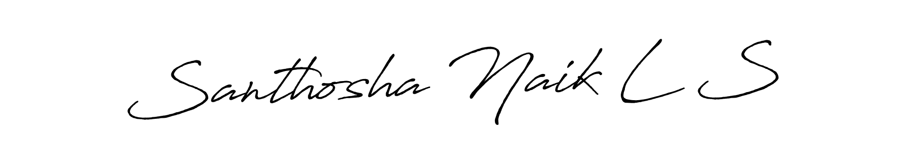 You should practise on your own different ways (Antro_Vectra_Bolder) to write your name (Santhosha Naik L S) in signature. don't let someone else do it for you. Santhosha Naik L S signature style 7 images and pictures png