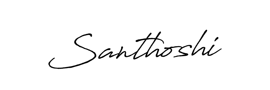 Create a beautiful signature design for name Santhoshi. With this signature (Antro_Vectra_Bolder) fonts, you can make a handwritten signature for free. Santhoshi signature style 7 images and pictures png