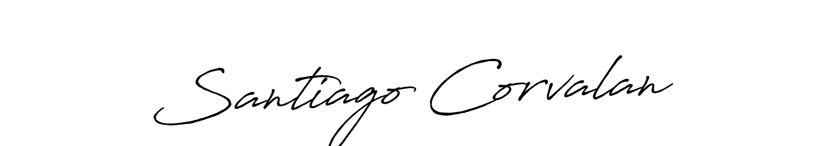 How to make Santiago Corvalan name signature. Use Antro_Vectra_Bolder style for creating short signs online. This is the latest handwritten sign. Santiago Corvalan signature style 7 images and pictures png