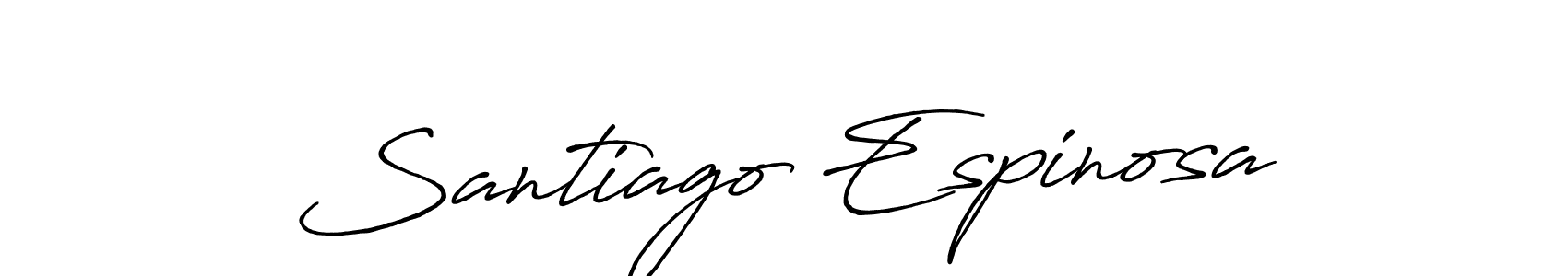 How to make Santiago Espinosa name signature. Use Antro_Vectra_Bolder style for creating short signs online. This is the latest handwritten sign. Santiago Espinosa signature style 7 images and pictures png