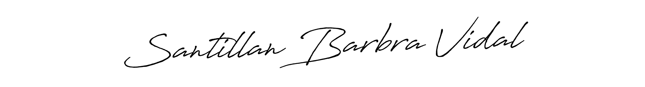 The best way (Antro_Vectra_Bolder) to make a short signature is to pick only two or three words in your name. The name Santillan Barbra Vidal include a total of six letters. For converting this name. Santillan Barbra Vidal signature style 7 images and pictures png