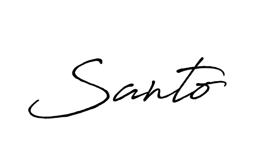 Use a signature maker to create a handwritten signature online. With this signature software, you can design (Antro_Vectra_Bolder) your own signature for name Santo. Santo signature style 7 images and pictures png