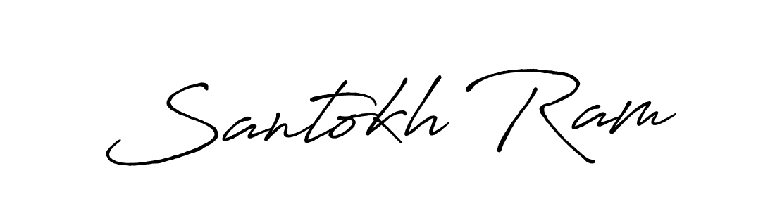 How to make Santokh Ram name signature. Use Antro_Vectra_Bolder style for creating short signs online. This is the latest handwritten sign. Santokh Ram signature style 7 images and pictures png