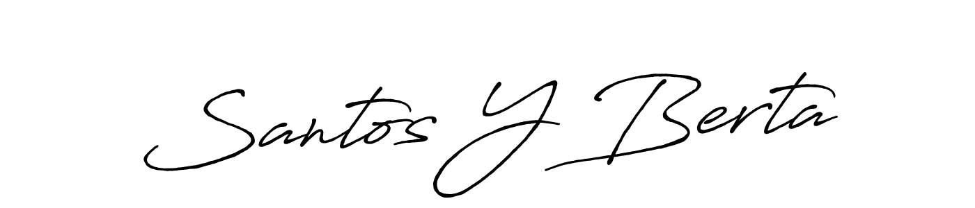 Create a beautiful signature design for name Santos Y Berta. With this signature (Antro_Vectra_Bolder) fonts, you can make a handwritten signature for free. Santos Y Berta signature style 7 images and pictures png