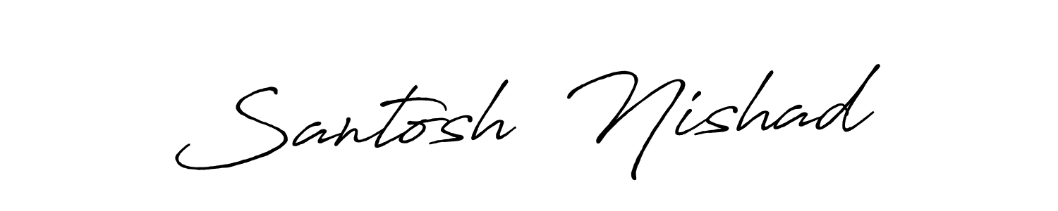 It looks lik you need a new signature style for name Santosh  Nishad. Design unique handwritten (Antro_Vectra_Bolder) signature with our free signature maker in just a few clicks. Santosh  Nishad signature style 7 images and pictures png