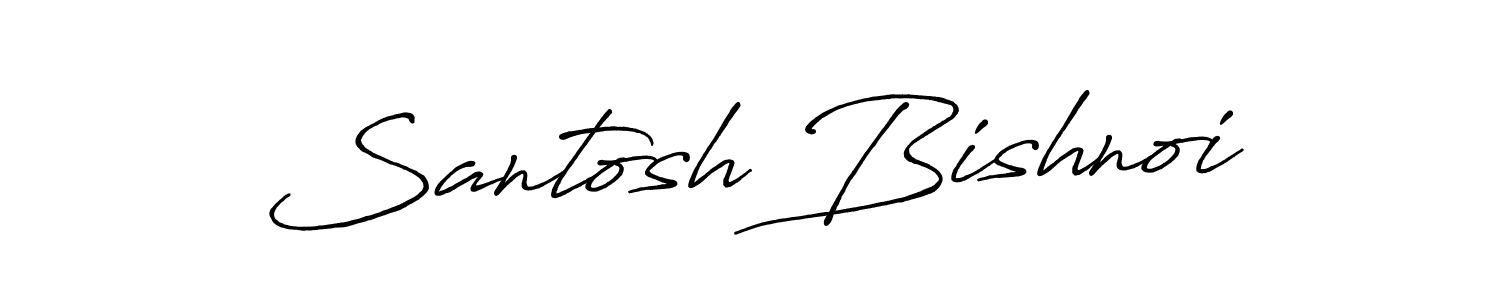 Make a beautiful signature design for name Santosh Bishnoi. With this signature (Antro_Vectra_Bolder) style, you can create a handwritten signature for free. Santosh Bishnoi signature style 7 images and pictures png