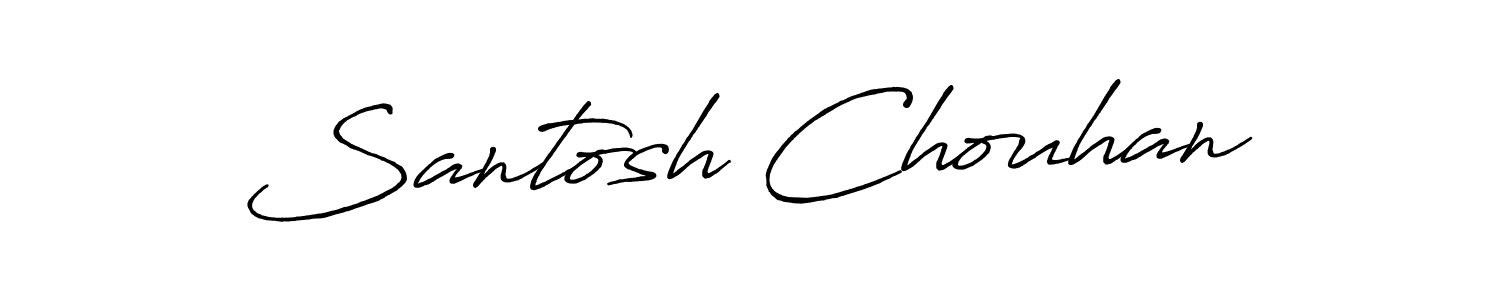 How to make Santosh Chouhan name signature. Use Antro_Vectra_Bolder style for creating short signs online. This is the latest handwritten sign. Santosh Chouhan signature style 7 images and pictures png