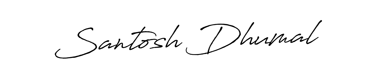 How to make Santosh Dhumal name signature. Use Antro_Vectra_Bolder style for creating short signs online. This is the latest handwritten sign. Santosh Dhumal signature style 7 images and pictures png