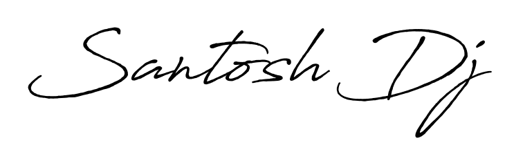 Stand out with a creative autograph for Santosh Dj. The Antro_Vectra_Bolder styling blends modern aesthetics with classic signature flourishes. Santosh Dj signature style 7 images and pictures png