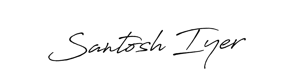 Create a beautiful signature design for name Santosh Iyer. With this signature (Antro_Vectra_Bolder) fonts, you can make a handwritten signature for free. Santosh Iyer signature style 7 images and pictures png