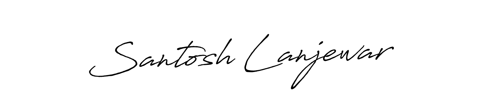 How to make Santosh Lanjewar name signature. Use Antro_Vectra_Bolder style for creating short signs online. This is the latest handwritten sign. Santosh Lanjewar signature style 7 images and pictures png