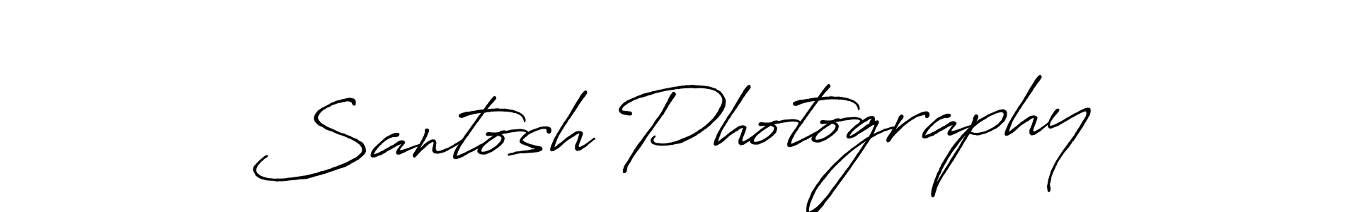 How to make Santosh Photography name signature. Use Antro_Vectra_Bolder style for creating short signs online. This is the latest handwritten sign. Santosh Photography signature style 7 images and pictures png