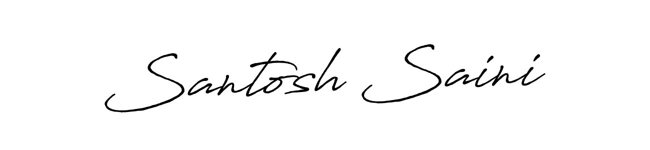 How to make Santosh Saini name signature. Use Antro_Vectra_Bolder style for creating short signs online. This is the latest handwritten sign. Santosh Saini signature style 7 images and pictures png