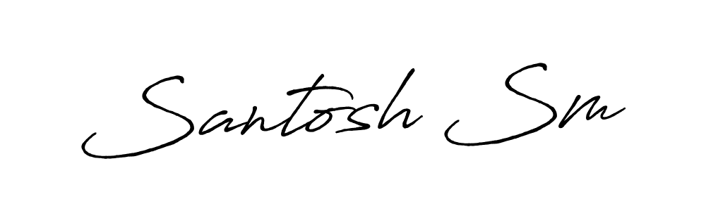 Use a signature maker to create a handwritten signature online. With this signature software, you can design (Antro_Vectra_Bolder) your own signature for name Santosh Sm. Santosh Sm signature style 7 images and pictures png