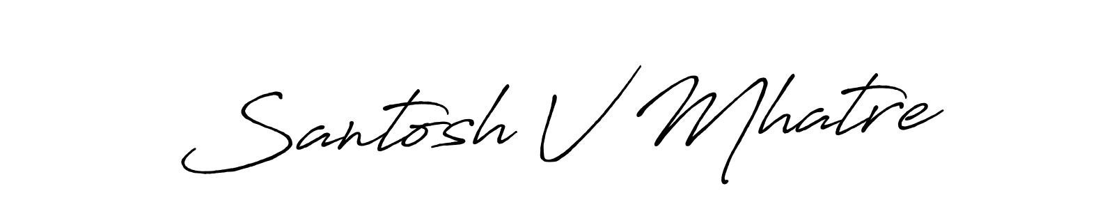 if you are searching for the best signature style for your name Santosh V Mhatre. so please give up your signature search. here we have designed multiple signature styles  using Antro_Vectra_Bolder. Santosh V Mhatre signature style 7 images and pictures png