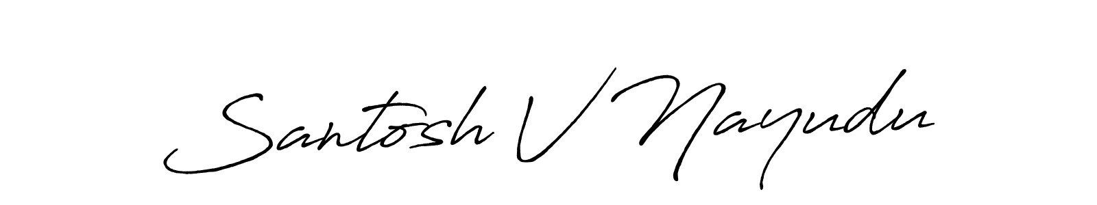 Make a short Santosh V Nayudu signature style. Manage your documents anywhere anytime using Antro_Vectra_Bolder. Create and add eSignatures, submit forms, share and send files easily. Santosh V Nayudu signature style 7 images and pictures png