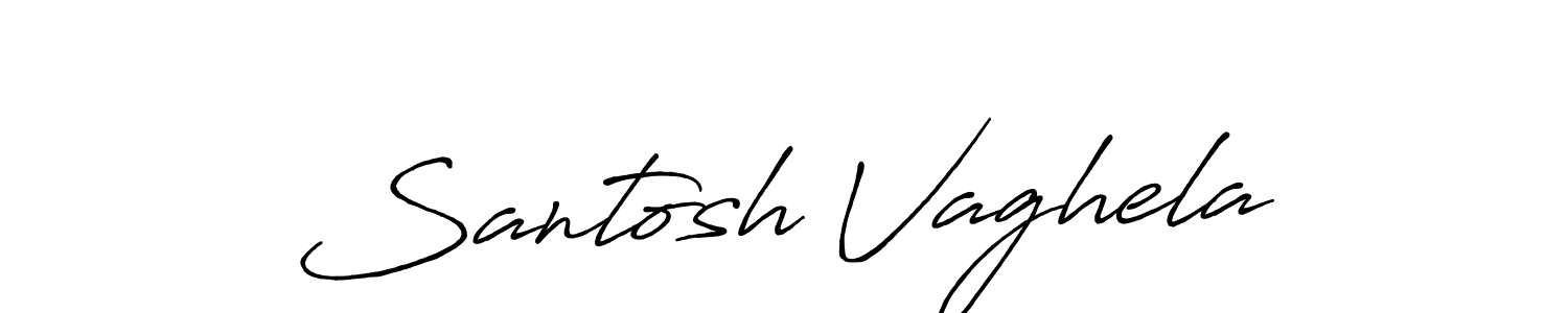 Santosh Vaghela stylish signature style. Best Handwritten Sign (Antro_Vectra_Bolder) for my name. Handwritten Signature Collection Ideas for my name Santosh Vaghela. Santosh Vaghela signature style 7 images and pictures png