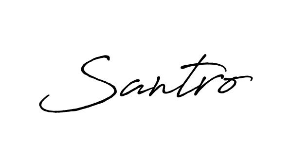 How to make Santro name signature. Use Antro_Vectra_Bolder style for creating short signs online. This is the latest handwritten sign. Santro signature style 7 images and pictures png