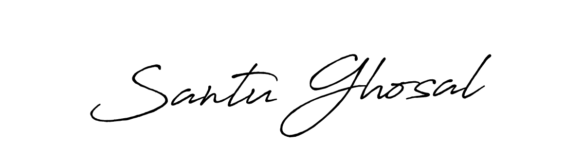 How to make Santu Ghosal name signature. Use Antro_Vectra_Bolder style for creating short signs online. This is the latest handwritten sign. Santu Ghosal signature style 7 images and pictures png