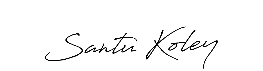 Santu Koley stylish signature style. Best Handwritten Sign (Antro_Vectra_Bolder) for my name. Handwritten Signature Collection Ideas for my name Santu Koley. Santu Koley signature style 7 images and pictures png